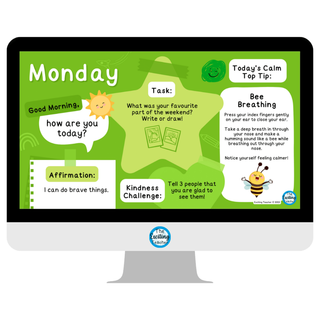 Morning Activity Slides: Mindfulness & Wellbeing Focused Social Media Icons by Exciting Teacher